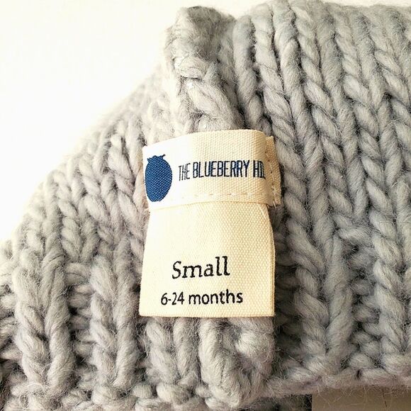 Blueberry Hill Baby Knit Infant Beanie Pompom Gray Metallic NEW Tags - Picture 5 of 8